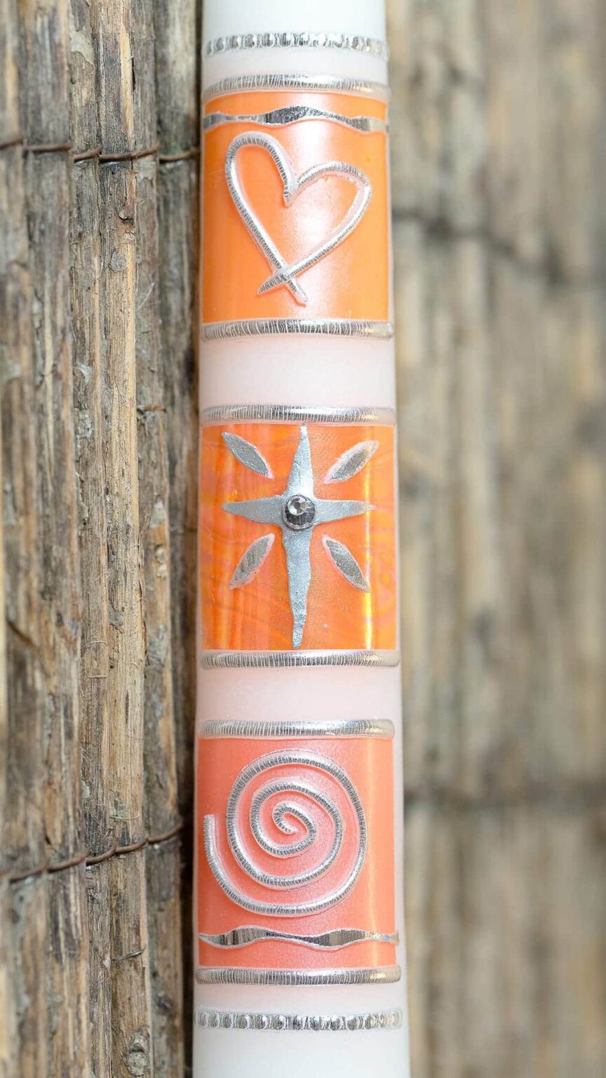 taufkerzehandgemachtswarovskisteinorange